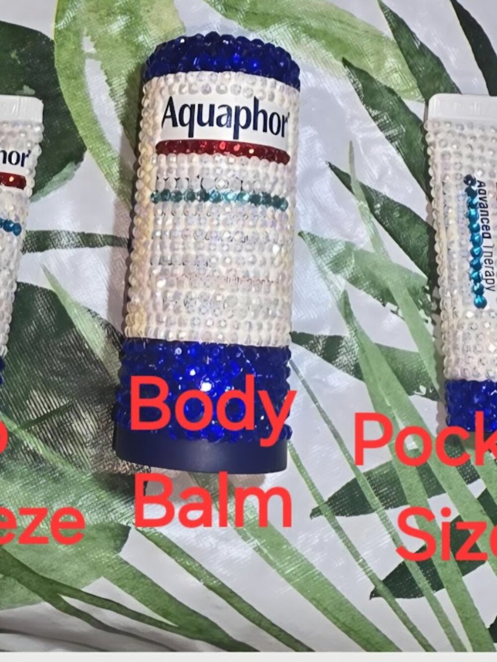 Sparkle, Soothe, and Smooth Aquaphor BODY BALM 0.65oz. FULLY CUSTOMI!